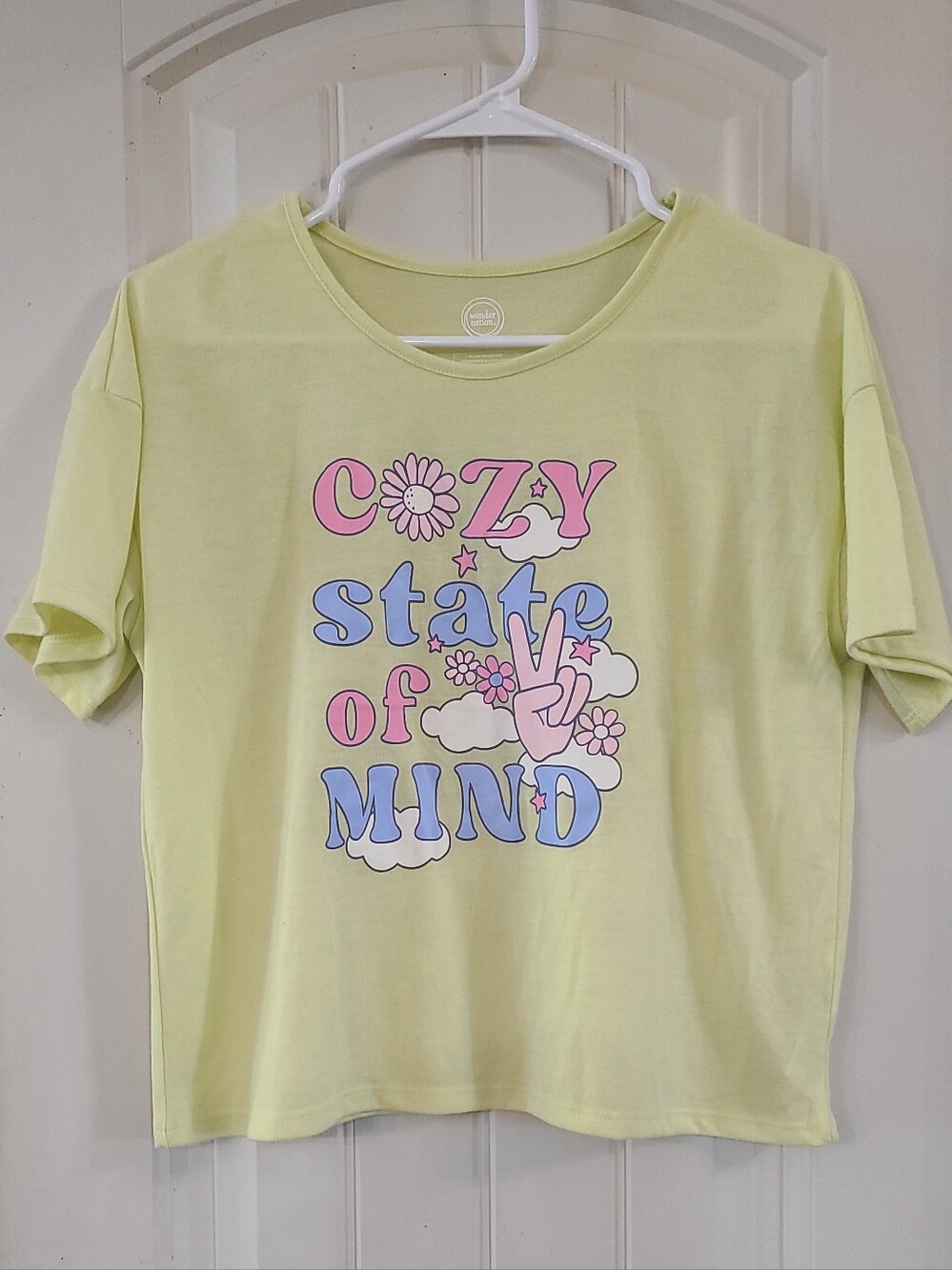 Wonder Natiom Cozy State of Mind Kids Graphic Tee - Pastel Yellow XXL